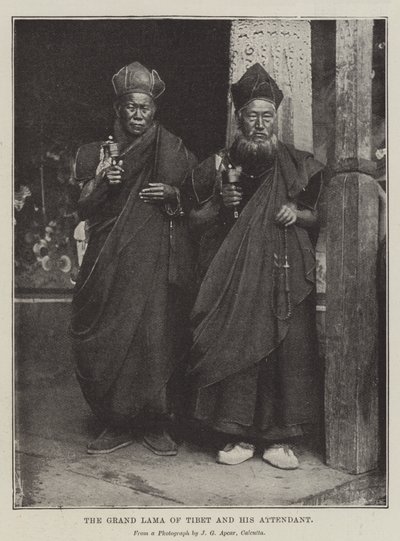 Il Gran Lama del Tibet e il suo Assistente da English Photographer