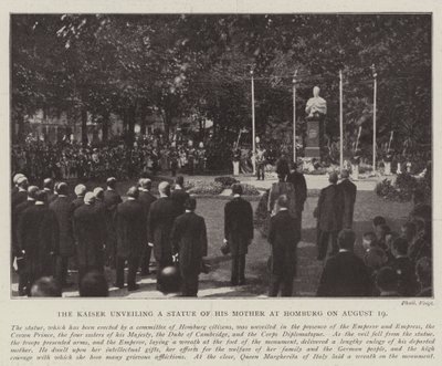 Il Kaiser svela una statua di sua madre a Homburg il 19 agosto da English Photographer