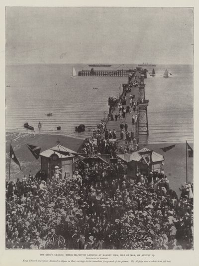 La crociera del re, le loro maestà sbarcano al molo di Ramsey, Isola di Man, il 25 agosto da English Photographer