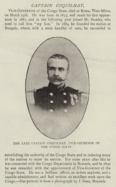 Il Defunto Capitano Coquilhat, Vice-Governatore dello Stato del Congo da English Photographer