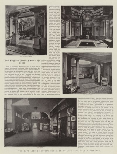 La casa del defunto Lord Leighton, in Holland Park Road, Kensington da English Photographer
