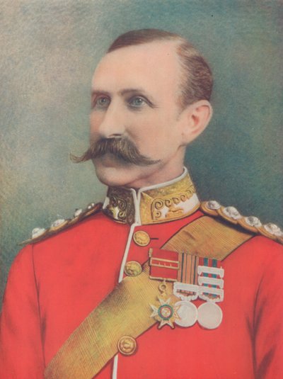 Il defunto Maggiore Generale Sir W. Penn Symons. Ferito mortalmente a Talana Hill, Sudafrica da English Photographer