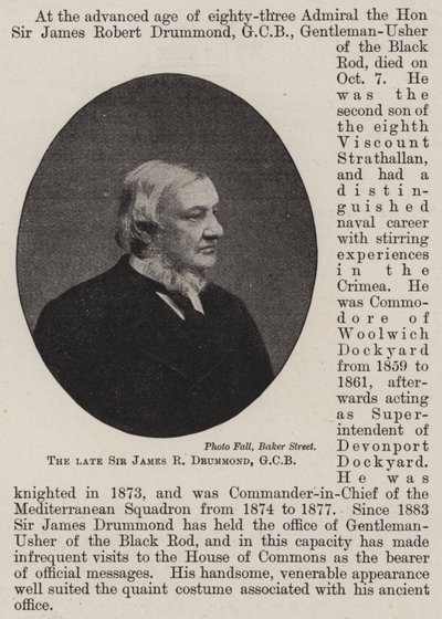Il defunto Sir James R Drummond, GCB da English Photographer