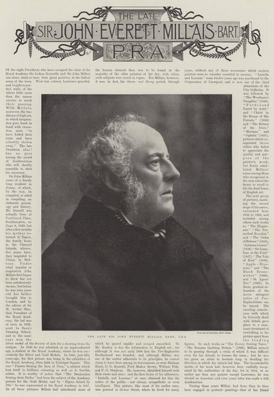 Il defunto Sir John Everett Millais, necrologi da English Photographer