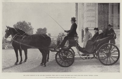 Gli ultimi ritratti del signor e della signora Gladstone, in procinto di partire per la loro passeggiata quotidiana dal Chateau Thorenc, Cannes da English Photographer