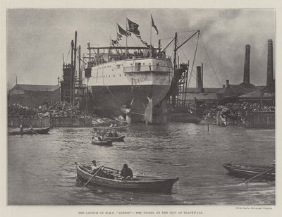Il varo della HMS Albion, la nave sullo scalo a Blackwall da English Photographer