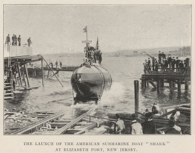 Il varo del sottomarino americano Shark a Elizabeth Port, New Jersey da English Photographer