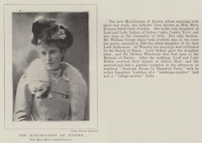 La marchesa di Exeter, nata Miss Myra Orde-Powlett da English Photographer