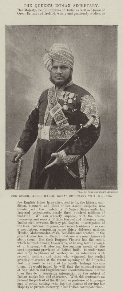 Il Munshi Abdul Harim, segretario indiano della Regina da English Photographer
