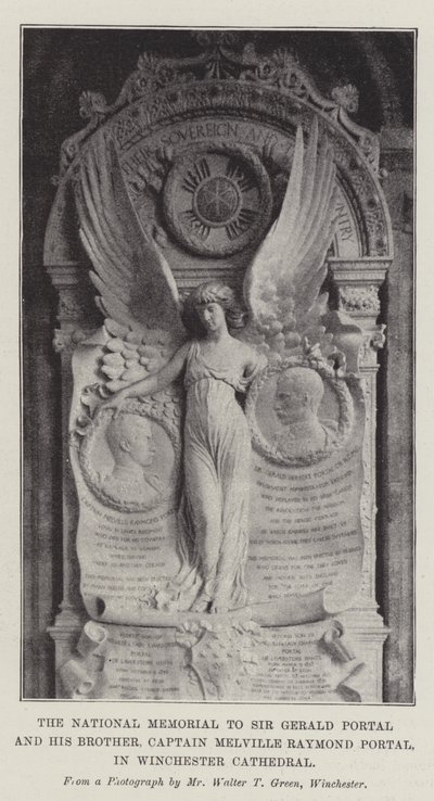 Il Memoriale Nazionale a Sir Gerald Portal e suo Fratello, Capitano Melville Raymond Portal, nella Cattedrale di Winchester da English Photographer