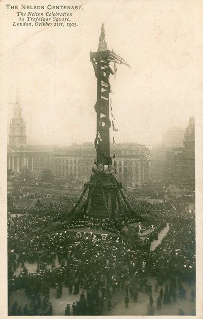 Celebrazione di Nelson a Trafalgar Square, Londra, 21 ottobre 1905 da English Photographer