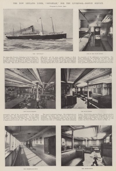 Il nuovo liner Leyland, Devonian, per il servizio Liverpool-Boston da English Photographer
