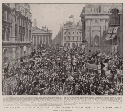 La notizia del sollievo di Ladysmith, la dimostrazione davanti alla Mansion House da English Photographer