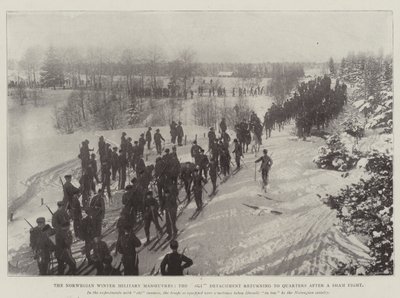 Le manovre militari invernali norvegesi, il distaccamento di sciatori che ritorna ai quartieri dopo una finta battaglia da English Photographer