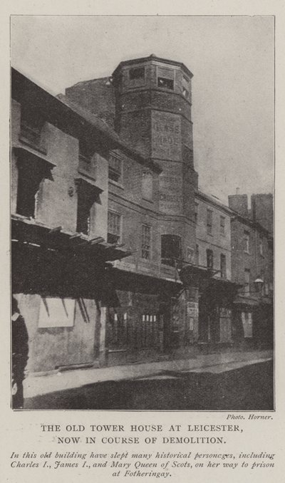 La vecchia casa della torre a Leicester, ora in corso di demolizione da English Photographer