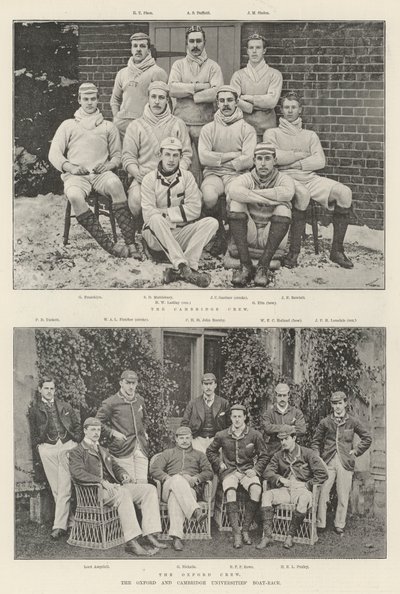 La gara di canottaggio delle università di Oxford e Cambridge da English Photographer