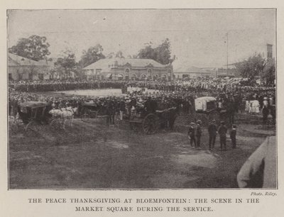 Il ringraziamento per la pace a Bloemfontein, la scena nella piazza del mercato durante il servizio da English Photographer
