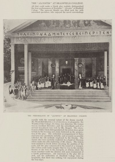 La rappresentazione di Alcesti al Bradfield College da English Photographer