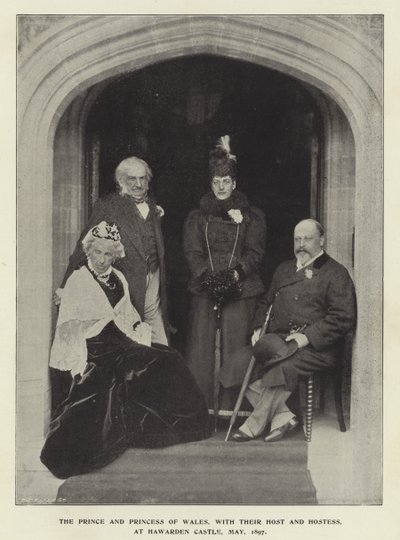 Il Principe e la Principessa di Galles, con i loro ospiti, al Castello di Hawarden, maggio 1897 da English Photographer