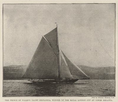 Lo Yacht del Principe di Galles Britannia, Vincitore della Royal London Cup al Regata di Cowes da English Photographer