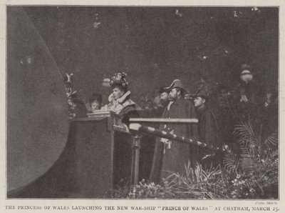 La Principessa di Galles che Varo la Nuova Nave da Guerra Prince of Wales a Chatham, 25 Marzo da English Photographer