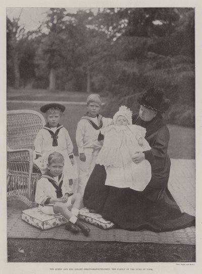 La Regina e i suoi pronipoti, la famiglia del Duca di York da English Photographer