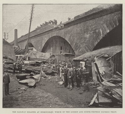 Il disastro ferroviario a Birmingham, il deragliamento del treno espresso della London and North-Western da English Photographer