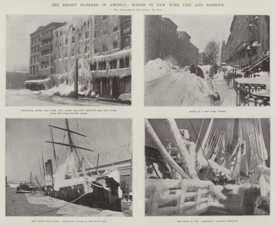 La recente bufera di neve in America, scene nella città e nel porto di New York da English Photographer