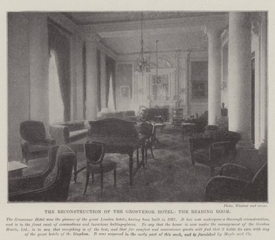 La ricostruzione del Grosvenor Hotel, la sala di lettura da English Photographer