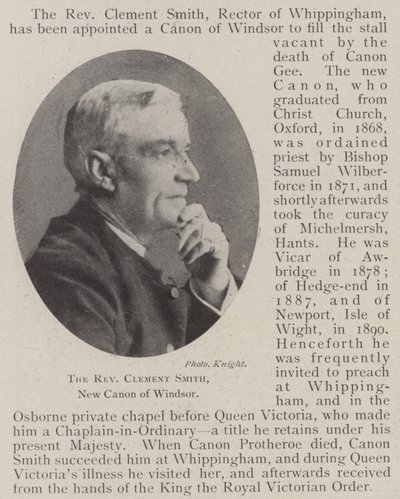 Il reverendo Clement Smith, nuovo canonico di Windsor da English Photographer