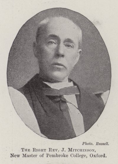 Il Reverendo J Mitchinson, nuovo maestro del Pembroke College, Oxford da English Photographer