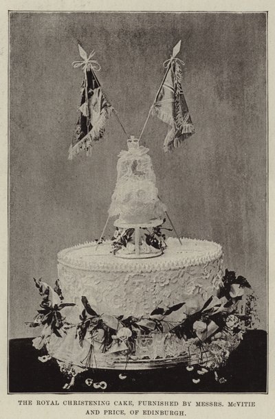 La Torta di Battesimo Reale, fornita da Messers McVitie e Price, di Edimburgo da English Photographer