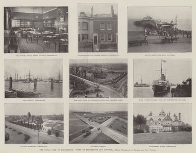 La visita reale a Portsmouth, vedute di Portsmouth e Southsea da English Photographer