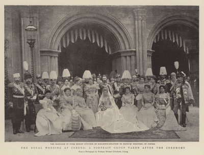 Il matrimonio reale a Coburgo, un gruppo di ritratti scattato dopo la cerimonia da English Photographer