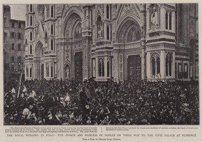 Il matrimonio reale in Italia, il principe e la principessa di Napoli in viaggio verso il Palazzo Pitti a Firenze da English Photographer