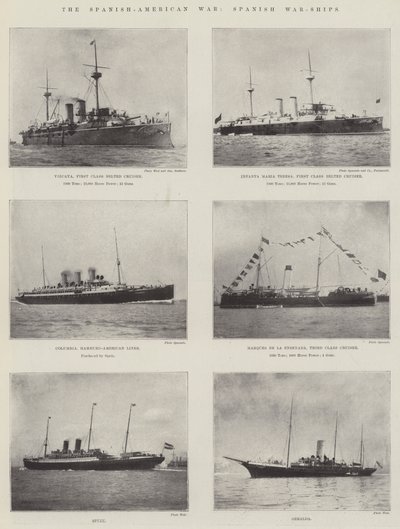 La guerra ispano-americana, navi da guerra spagnole da English Photographer