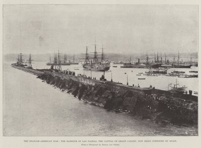 La guerra ispano-americana, il porto di Las Palmas, capitale di Gran Canaria, ora fortificato dalla Spagna da English Photographer