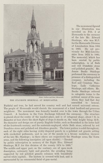 Il Memoriale Stanhope a Horncastle da English Photographer