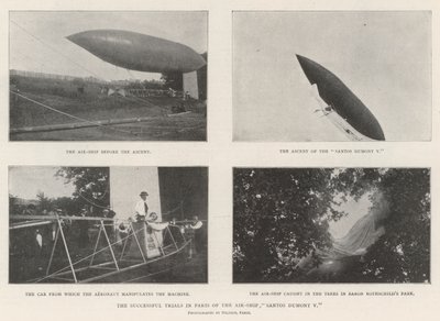 Le prove di successo a Parigi del dirigibile Santos Dumont V da English Photographer
