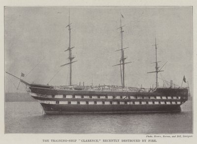 La Nave Scuola Clarence, Recentemente Distrutta dal Fuoco da English Photographer