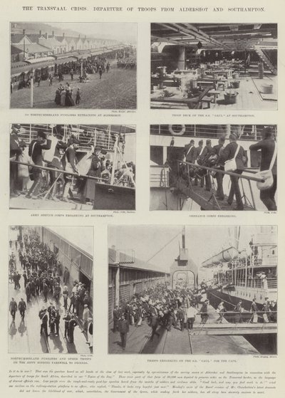 La crisi del Transvaal, partenza delle truppe da Aldershot e Southampton da English Photographer