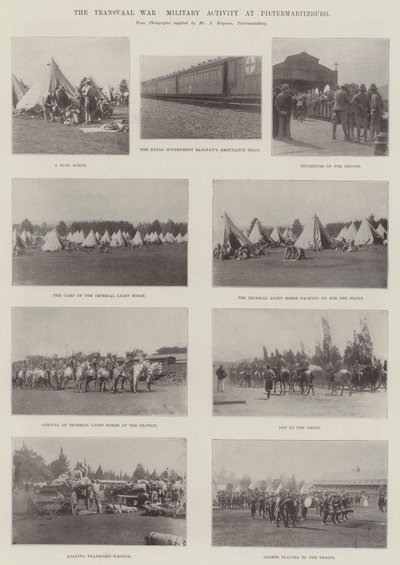 La guerra del Transvaal, attività militare a Pietermaritzburg da English Photographer