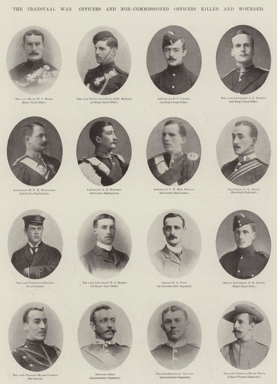 La guerra del Transvaal, ufficiali e sottufficiali uccisi e feriti da English Photographer