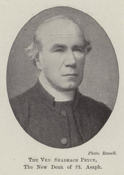 Il venerabile Shadrach Pryce, il nuovo decano di St Asaph da English Photographer