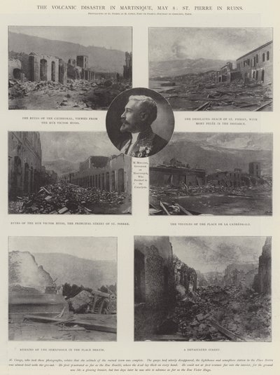 Il disastro vulcanico in Martinica, 8 maggio, St Pierre in rovina da English Photographer
