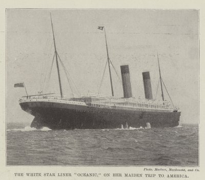 Il transatlantico White Star Oceanic, al suo viaggio inaugurale verso l