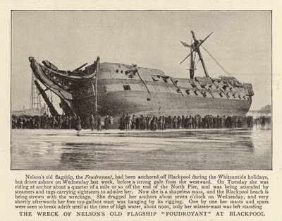 Il naufragio della vecchia nave ammiraglia di Nelson, Foudroyant, a Blackpool da English Photographer