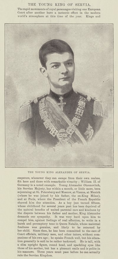 Il giovane re Alessandro di Serbia da English Photographer