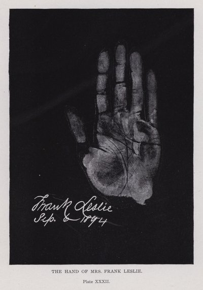 La mano di Mrs Frank Leslie da English Photographer