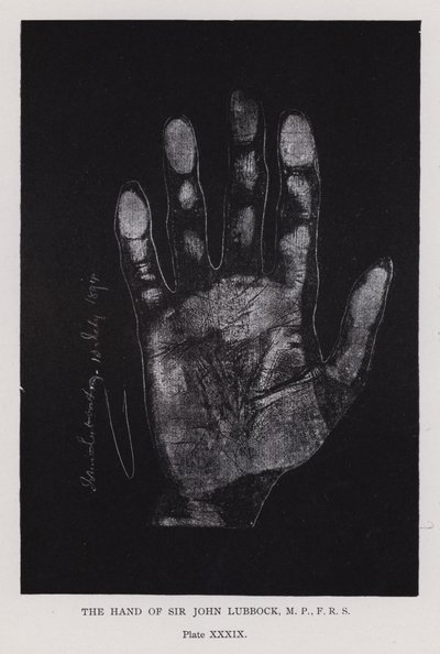 La mano di Sir John Lubbock da English Photographer